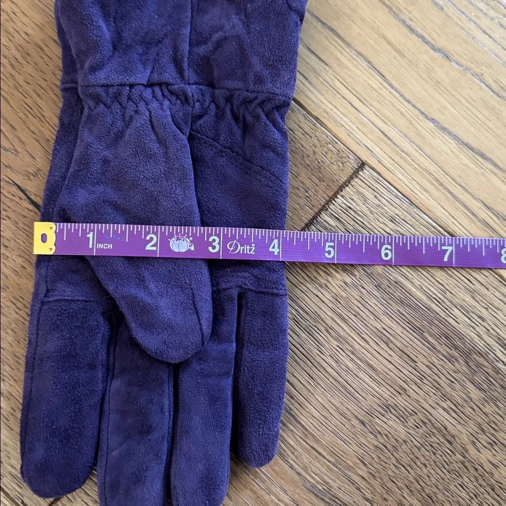 😊Purple Suede Gloves Thinsulate Tan Lining